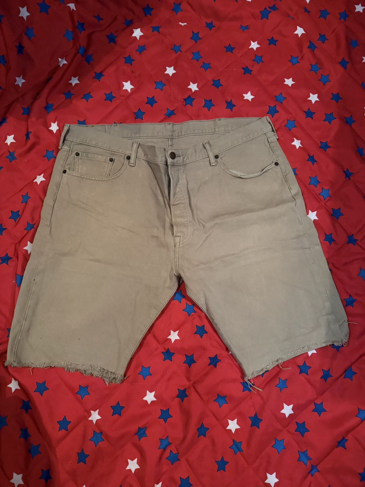 Levi's Vintage Clothing Levi’s Tan Denim Shorts Size US 40 / EU 56 - 1 Thumbnail