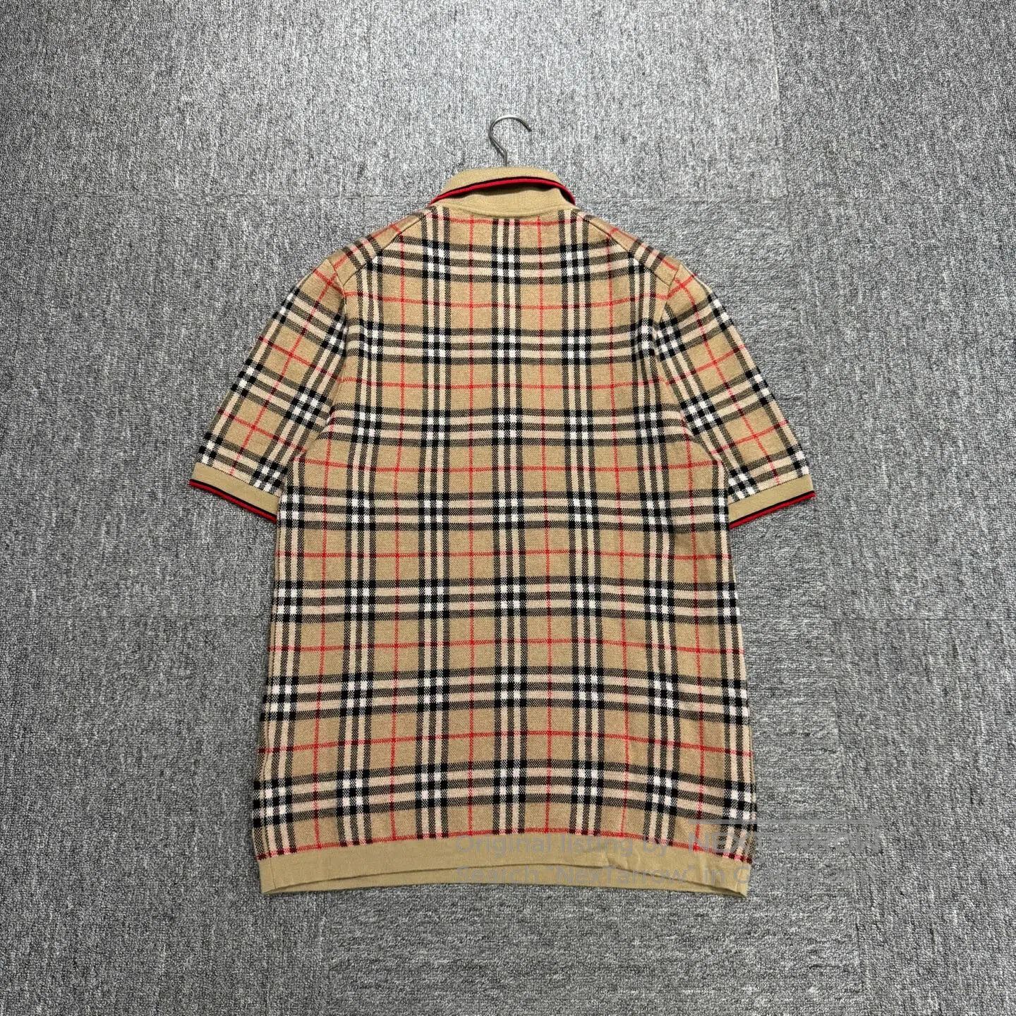 Burberry BURBERRY Checkered wool short-sleeved shirt| Size L / US 10 / IT 46 - 2 Thumbnail