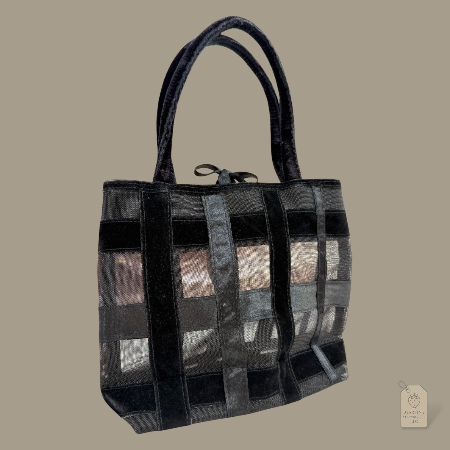Victoria's Secret Vintage 90s Victoria's Secret Sheer Mesh Velvet Ribbon Tote Size ONE SIZE - 1 Thumbnail