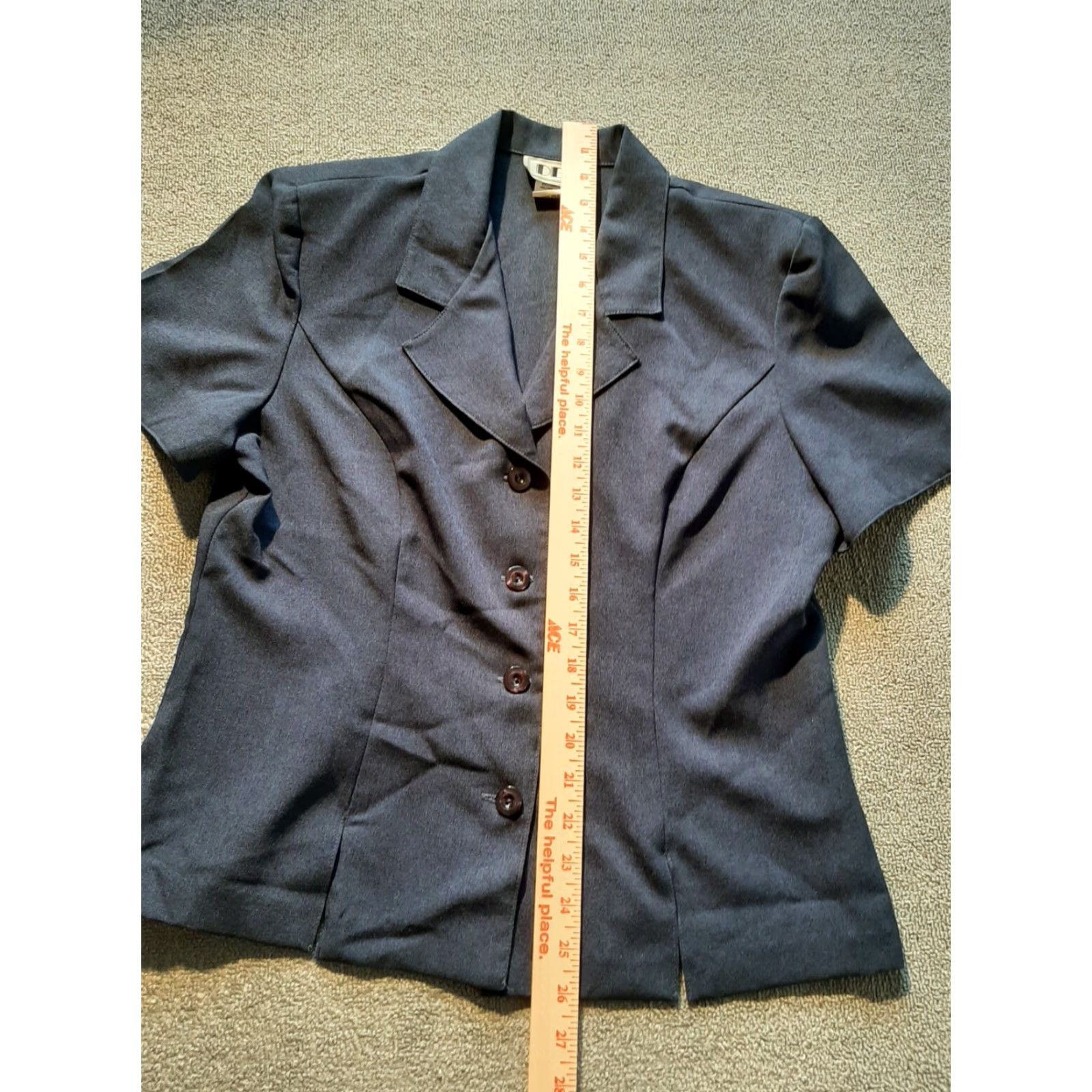 Vintage DBY Ltd. Women's Blue Suit Blazer Button down 13/14 Polyester Short Sleeve 3 Piece Suit Womens Blue 13/14 Size 34" / US 12 / IT 48 - 2 Thumbnail