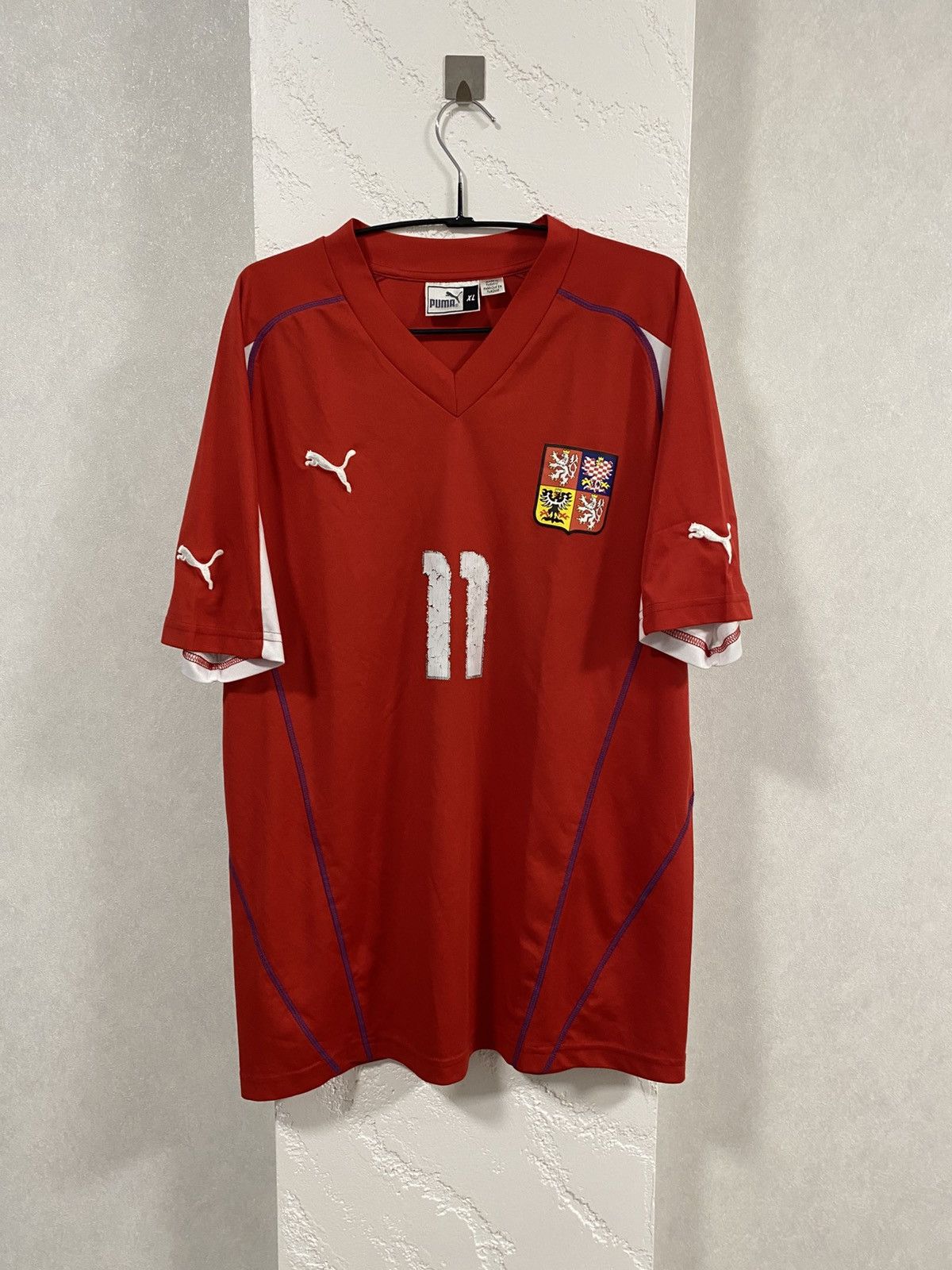Puma Czech Republic 2003-04 Puma Vintage Soccer Jersey Nedved 11 Size US XL / EU 56 / 4 - 1 Thumbnail