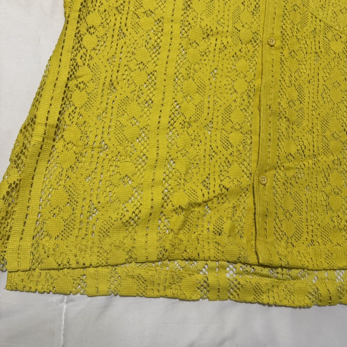 Urban Outfitters Yellow lace short sleeve button up Size US L / EU 52-54 / 3 - 4 Thumbnail