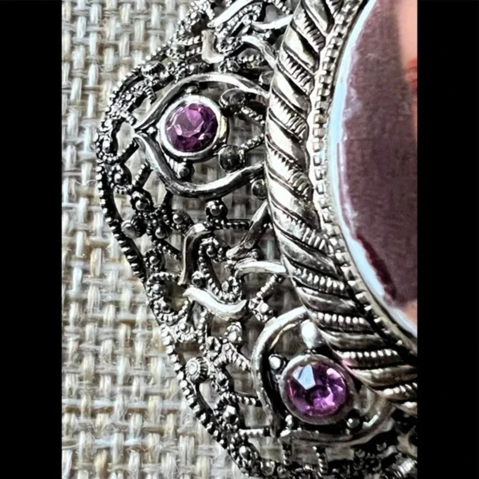 Other Vintage West Germany Victorian Brooch Filigree Hand Painted Size ONE SIZE - 5 Thumbnail