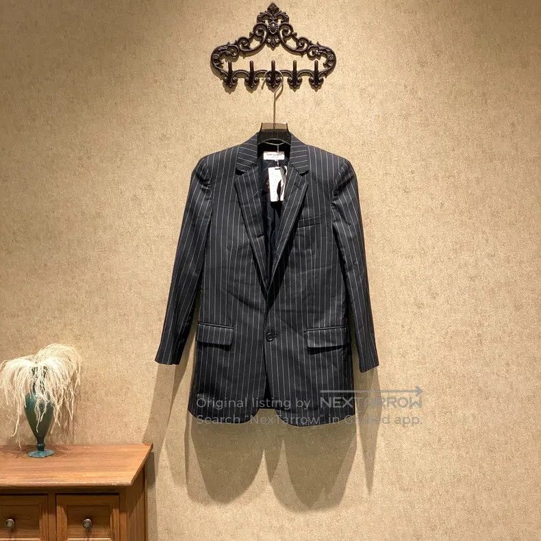 Saint Laurent Paris Saint Laurent Paris Black Striped Suit Jacket i Size XXS / US 00 / IT 34 - 1 Thumbnail