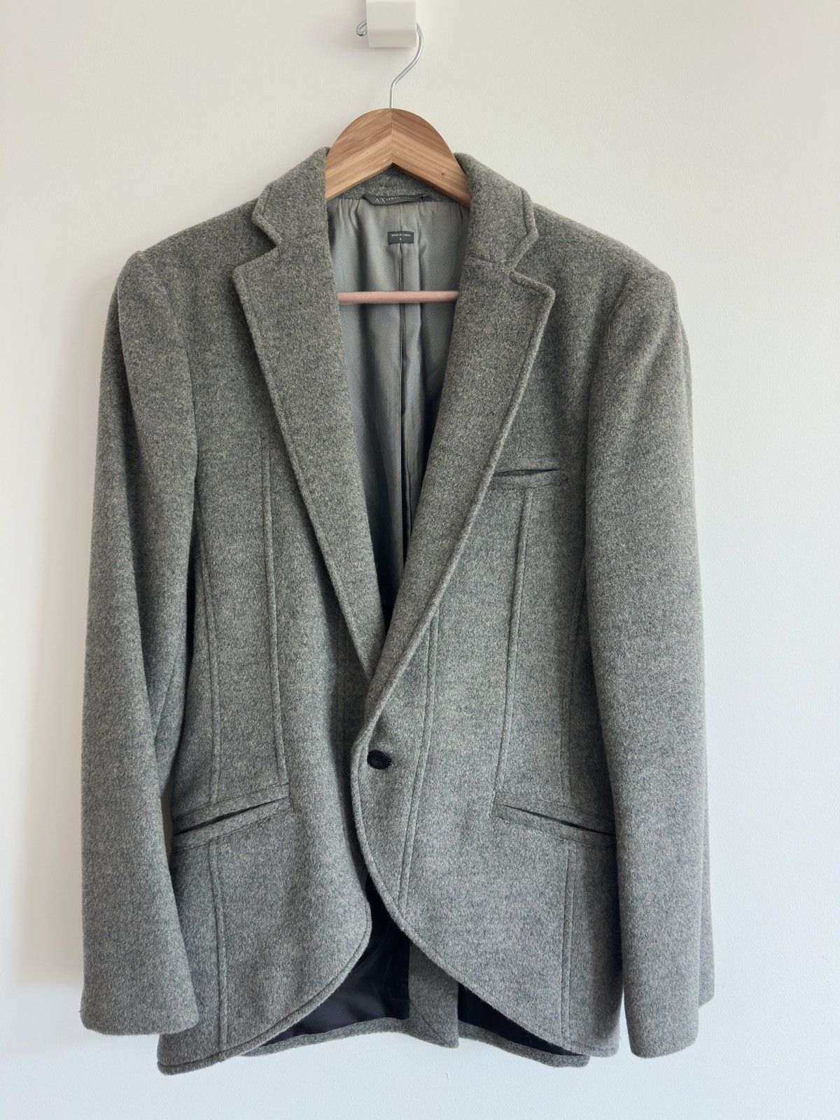Armani Exchange A|X Armani Exchange Men's Grey Wool Blazer | S Size 38R - 1 Thumbnail