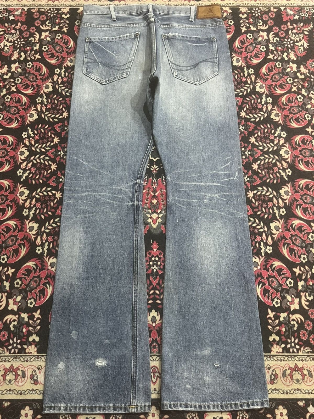 JACKROSE Jackrose X Luv Maison Blue Faded Washed Selvedge Flare Jeans Size US 30 / EU 46 - 3 Thumbnail
