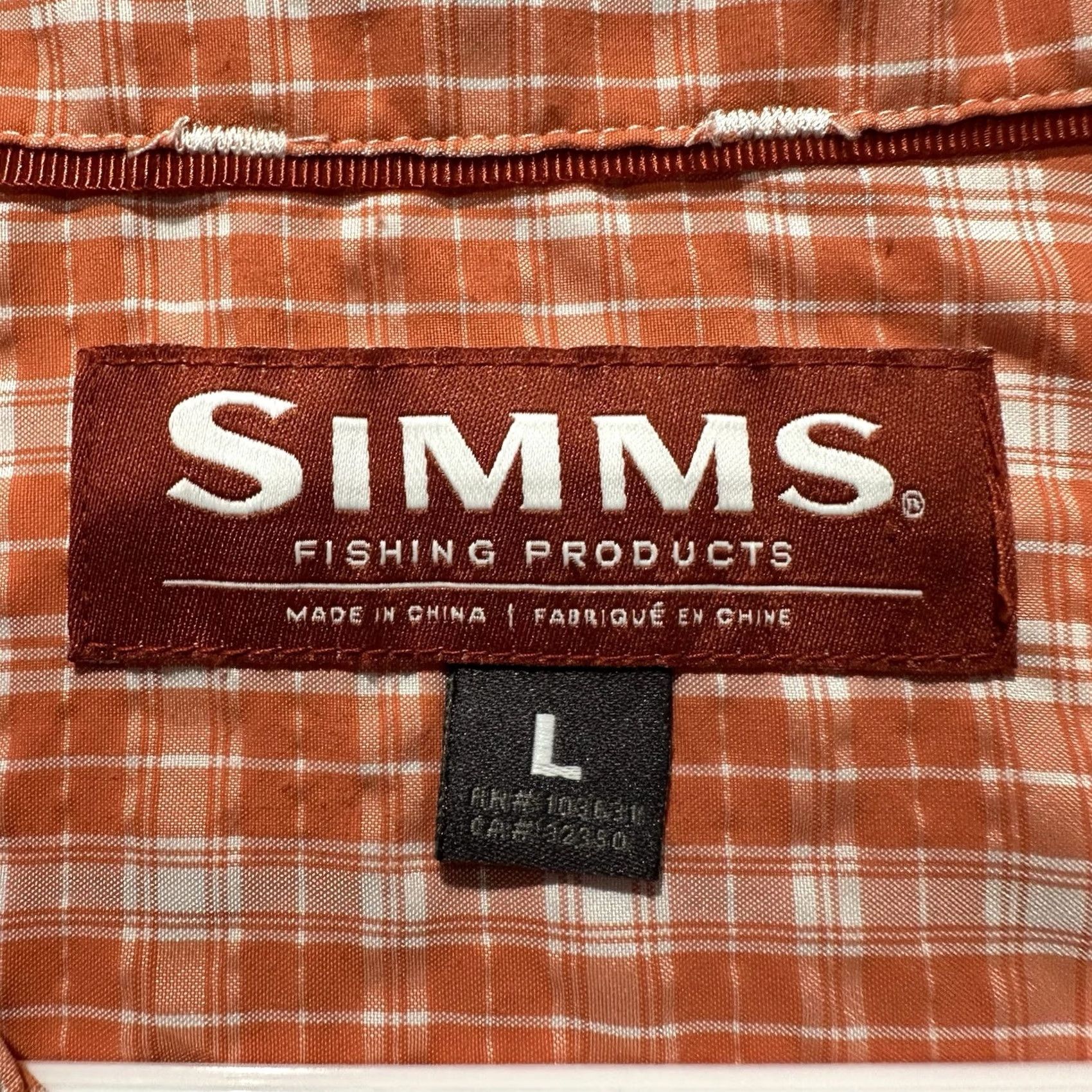 Vintage Simms Shirt Mens Large Orange Plaid Button-Up Short Sleeve Fishing EUC Size US L / EU 52-54 / 3 - 4 Thumbnail