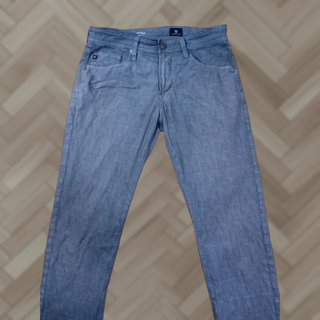 Vintage Adriano Goldschied Pants The Tellis 31x32 Gray Stretch Casaul Modern Slim Size US 31 - 1 Thumbnail
