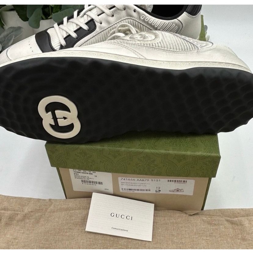 Gucci Men's Gucci Mac 80 distressed leather sneakers size 12 Size US 12.5 / EU 45-46 - 7 Thumbnail