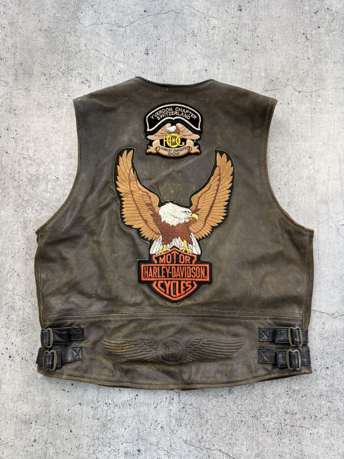 Harley Davidson RARE Vintage 90s Harley Davidson Leather Vest Size US L / EU 52-54 / 3 - 1 Thumbnail