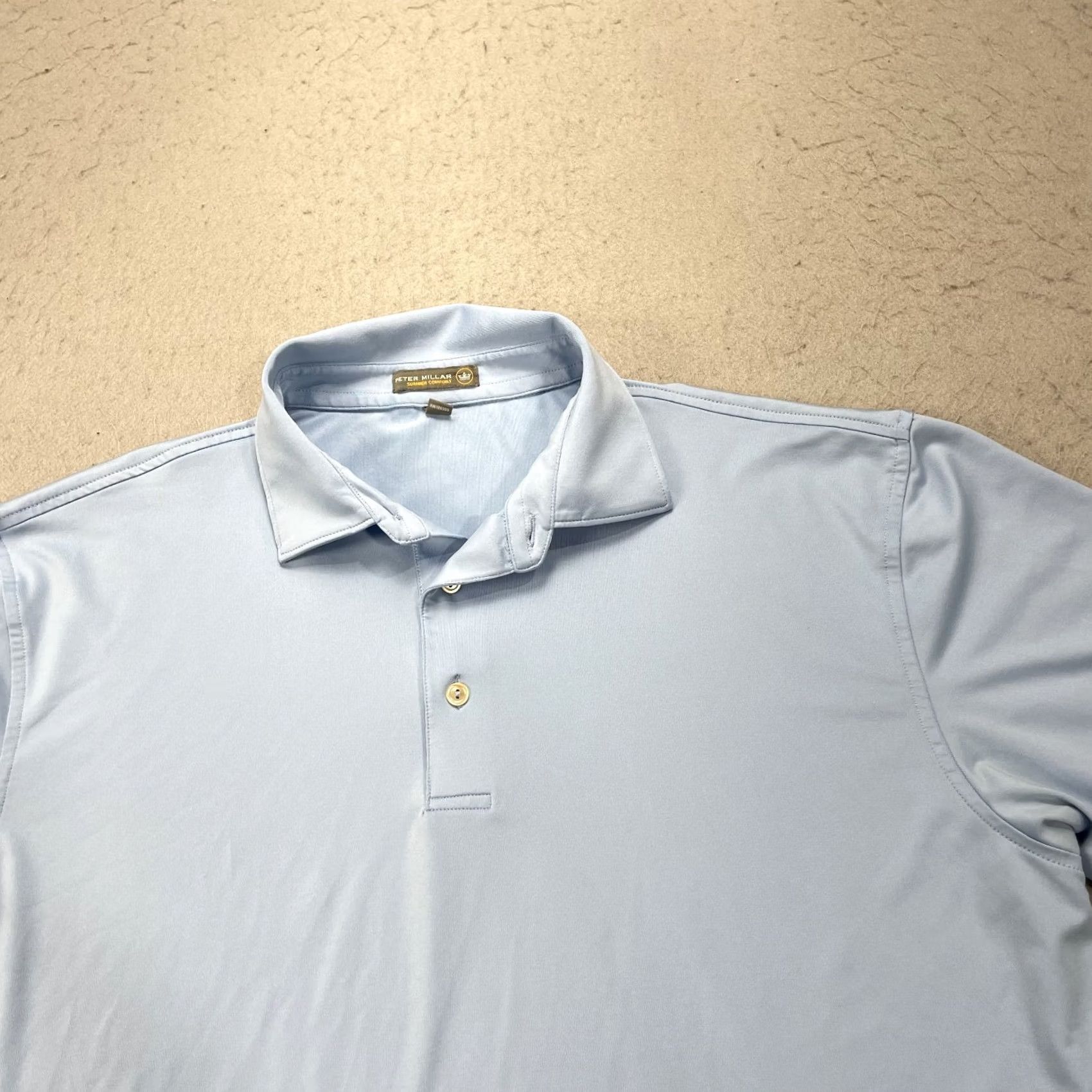 Peter Millar Peter Millar Polo Shirt Mens Large Solid Blue Summer Golf Crown Sport Logo Collection Size US M / EU 48-50 / 2 - 3 Thumbnail