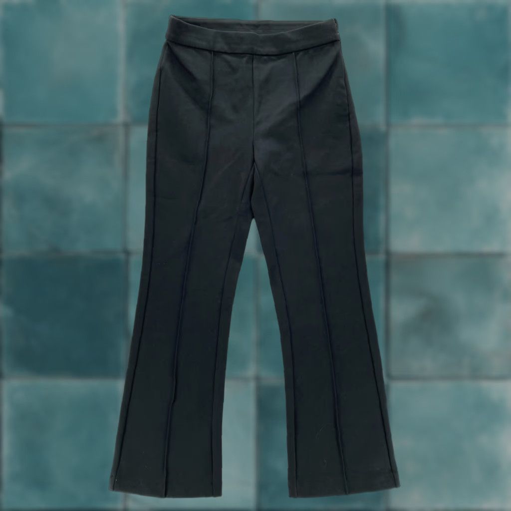 J.Crew J.CREW Crop Flare Ponte Pants Women's 2 Black Stretch Side Zip Casual Comfort Size 26" / US 2 / IT 38 - 1 Thumbnail