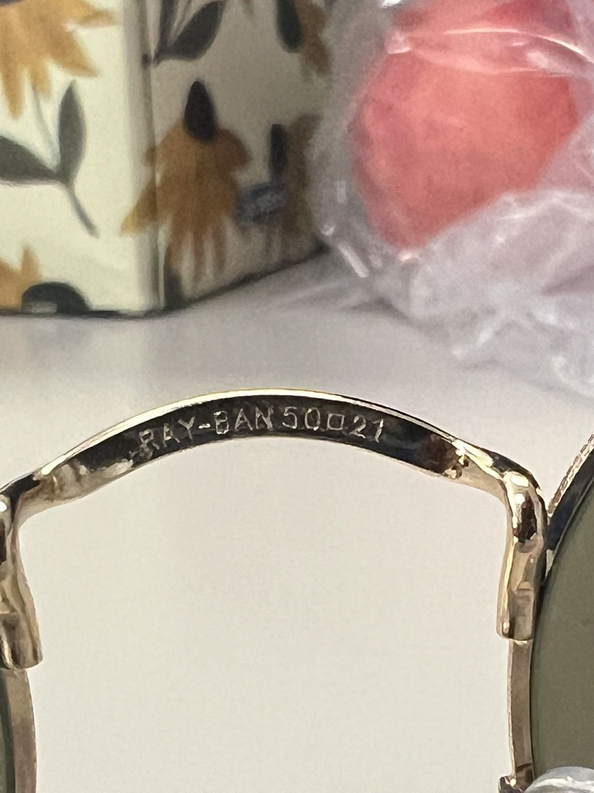 RayBan Ray Ban Gold plated round frame + Polarized lenses Size ONE SIZE - 7 Thumbnail