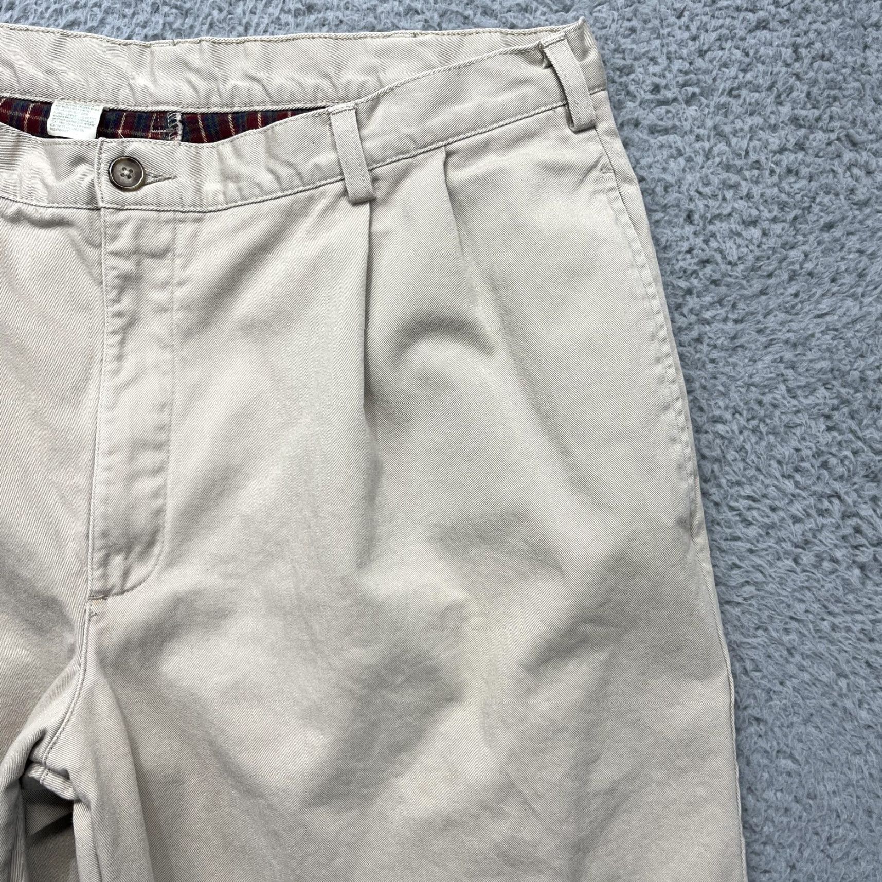 Vintage VINTAGE L.L. Bean Pants Mens 38x30 Khaki Flannel Lined Chino Pleated Beige Classic Sl... Size US 38 / EU 54 - 5 Thumbnail