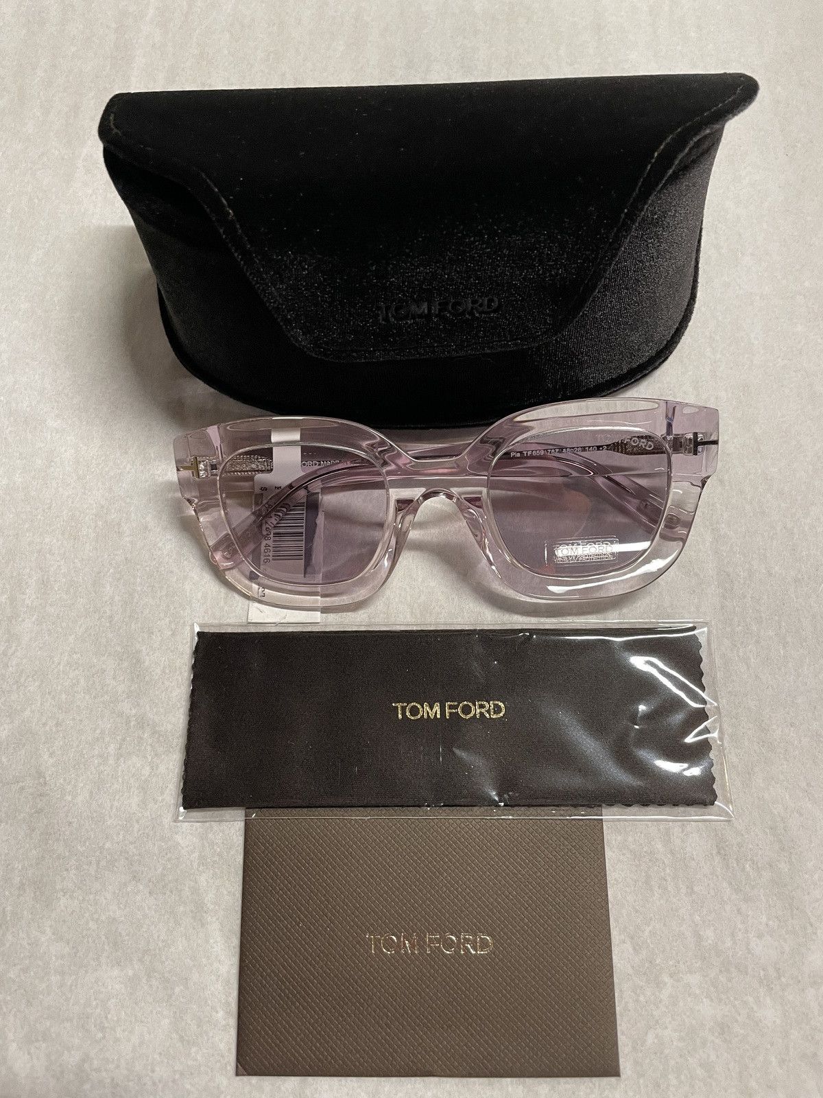 TOM FORD PIA TF659 78Z VIOLET CRYSTAL SQUARE SUNGLASSES
