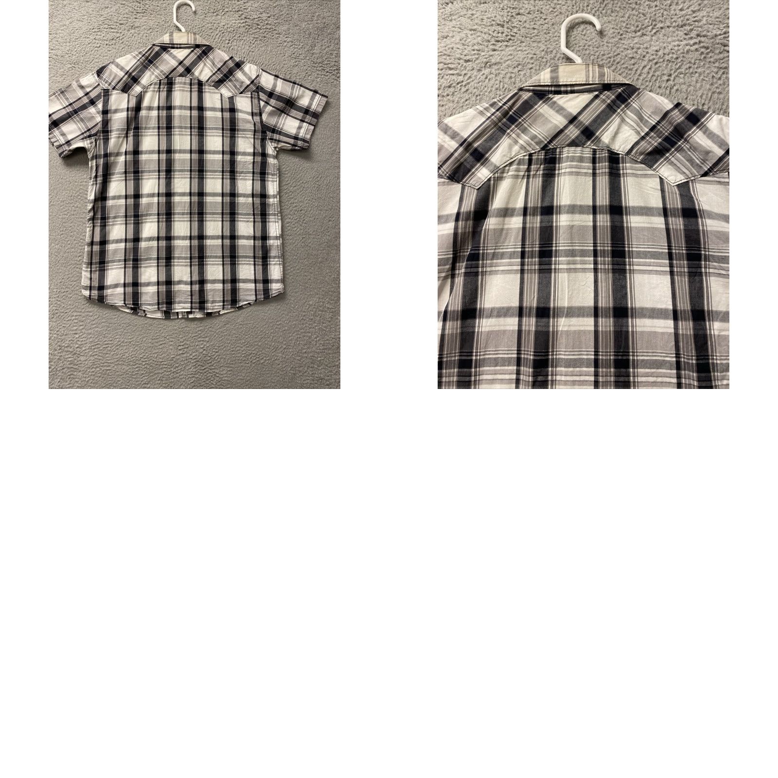 Levi's Levi's Western Shirt Men L Gray Plaid Pearl Snap Short Sleeve Button-Up Casual Workwear Regular Fit Size US L / EU 52-54 / 3 - 8 Thumbnail