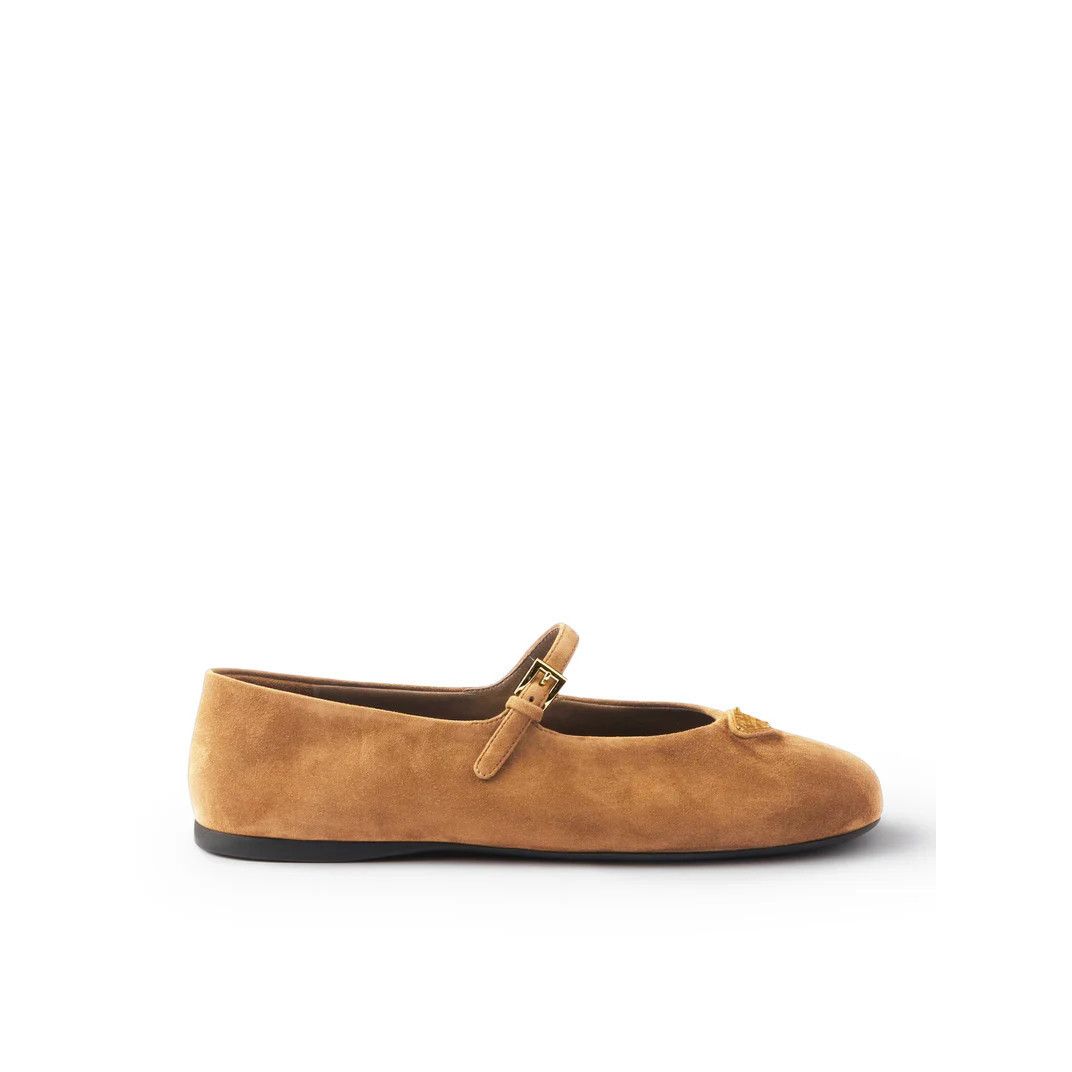 PRADA $1070 Cinnamon Suede Ballerinas New & Authentic (Women