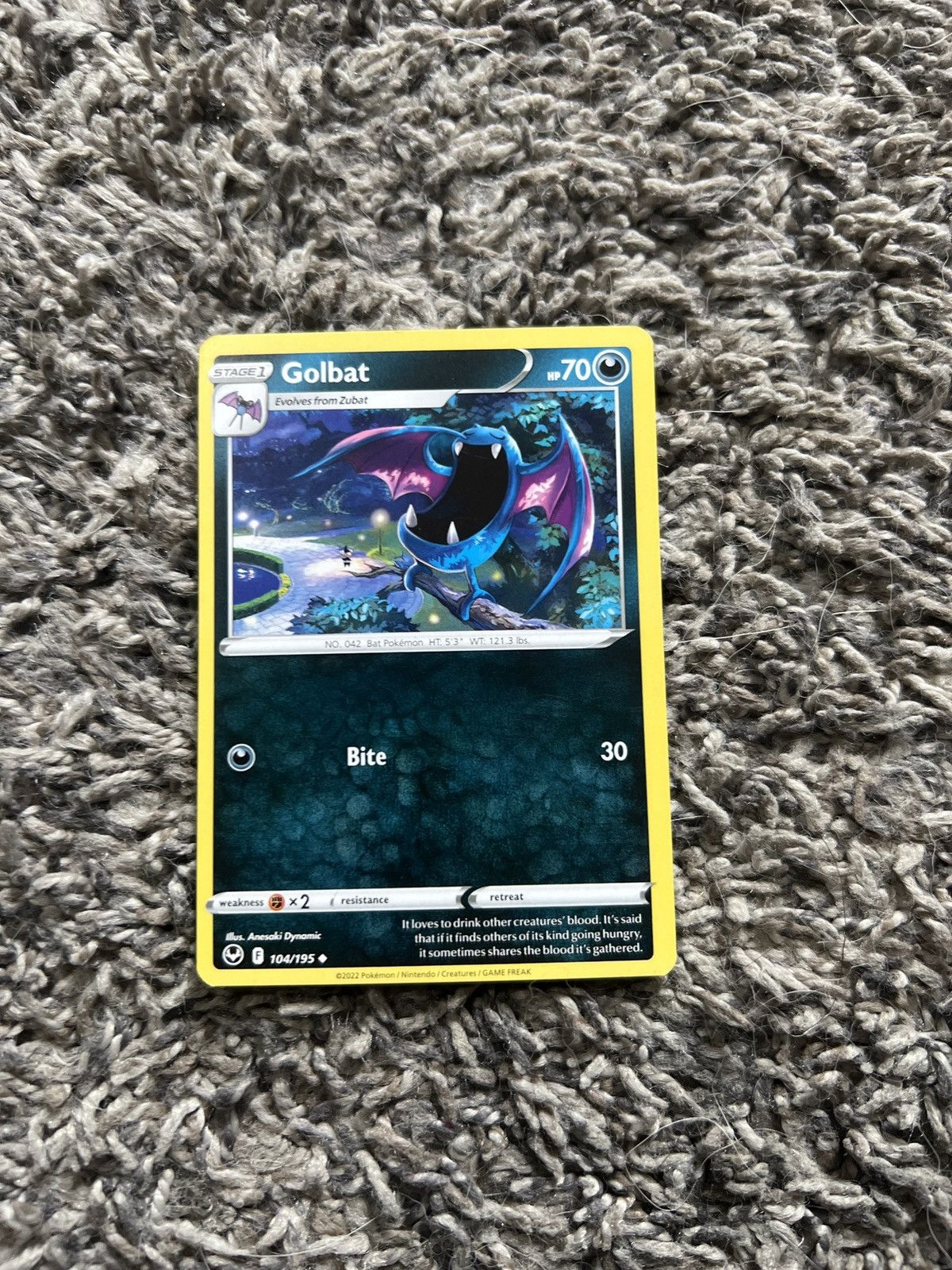 Pokemon 2022 Pokémon Golbat Stage 1 Card Size ONE SIZE - 1 Thumbnail