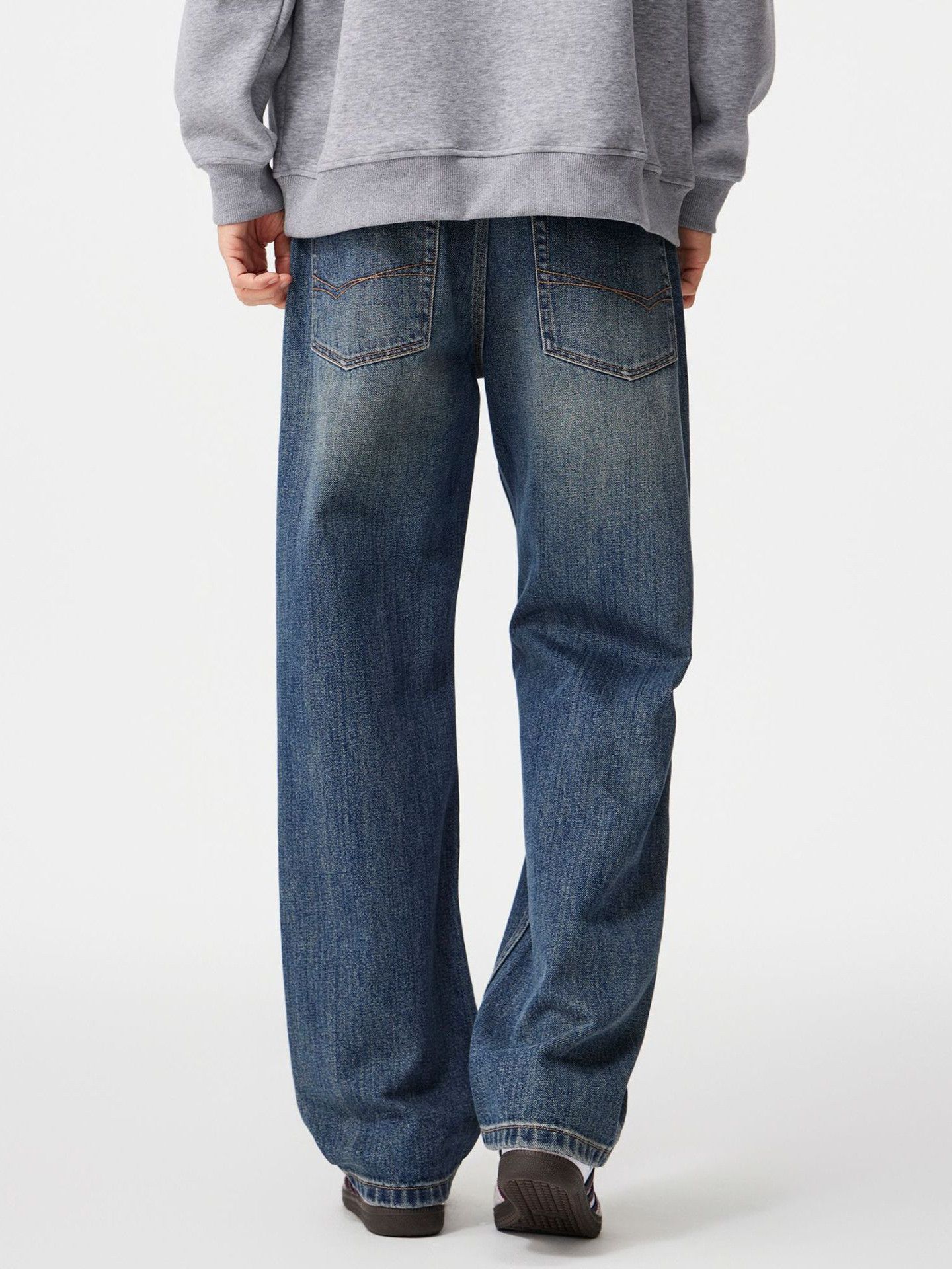 Japanese Brand Men's Blue Wide-Leg Retro Loose Casual Straight Leg Jeans Size US 32 / EU 48 - 2 Thumbnail