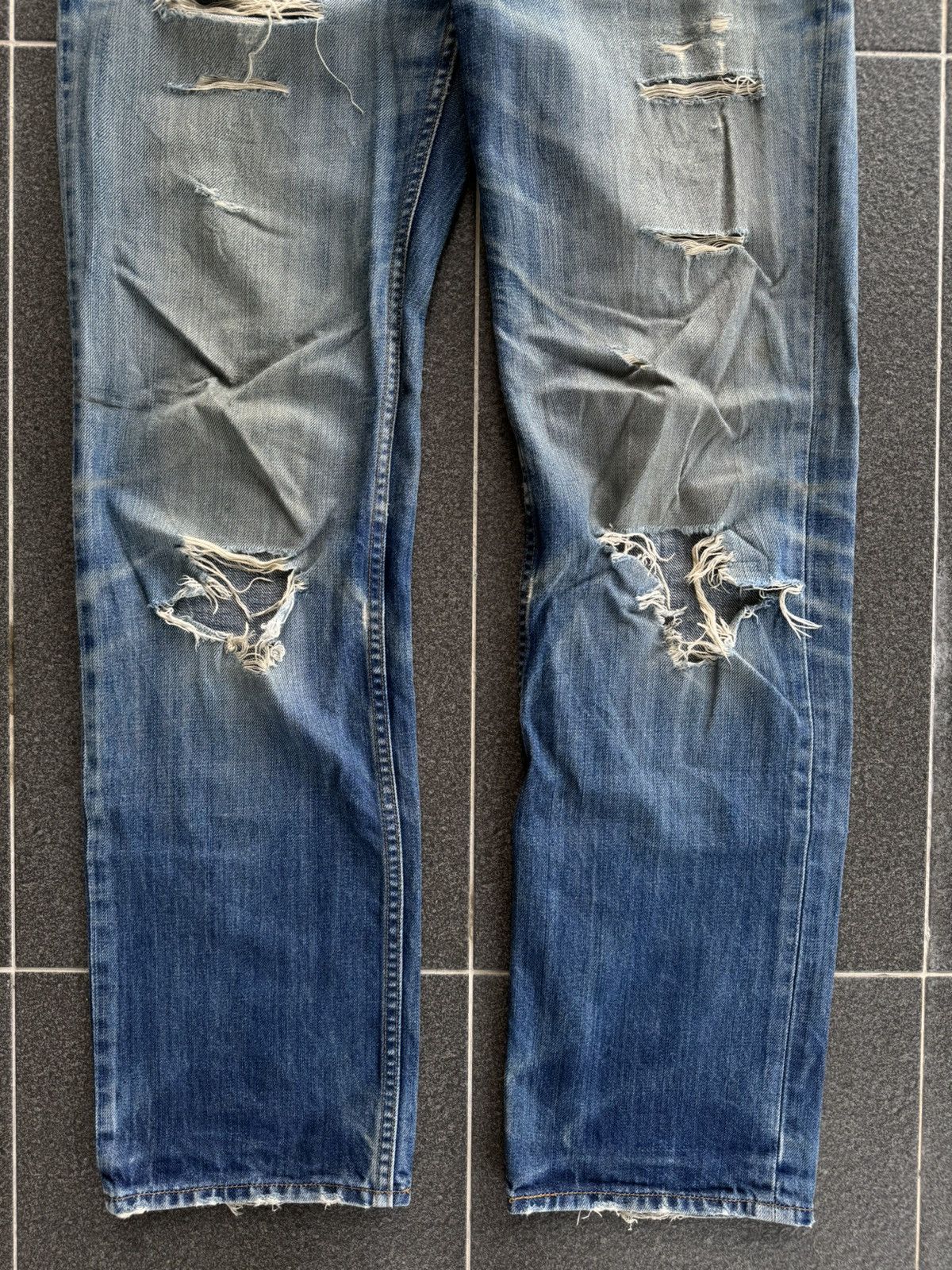 If Six Was Nine 💸LASTDROP💸 Vintage Levis 502 Distressed Ripped Denim Jeans Size US 34 / EU 50 - 4 Thumbnail
