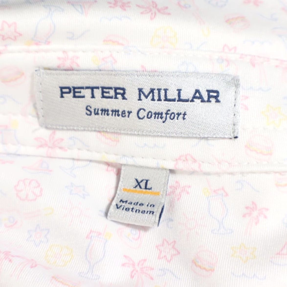 Peter Millar Peter Millar Utopia Burger Stretch Polyester Polo Shirt White Men XL Size US XL / EU 56 / 4 - 5 Thumbnail