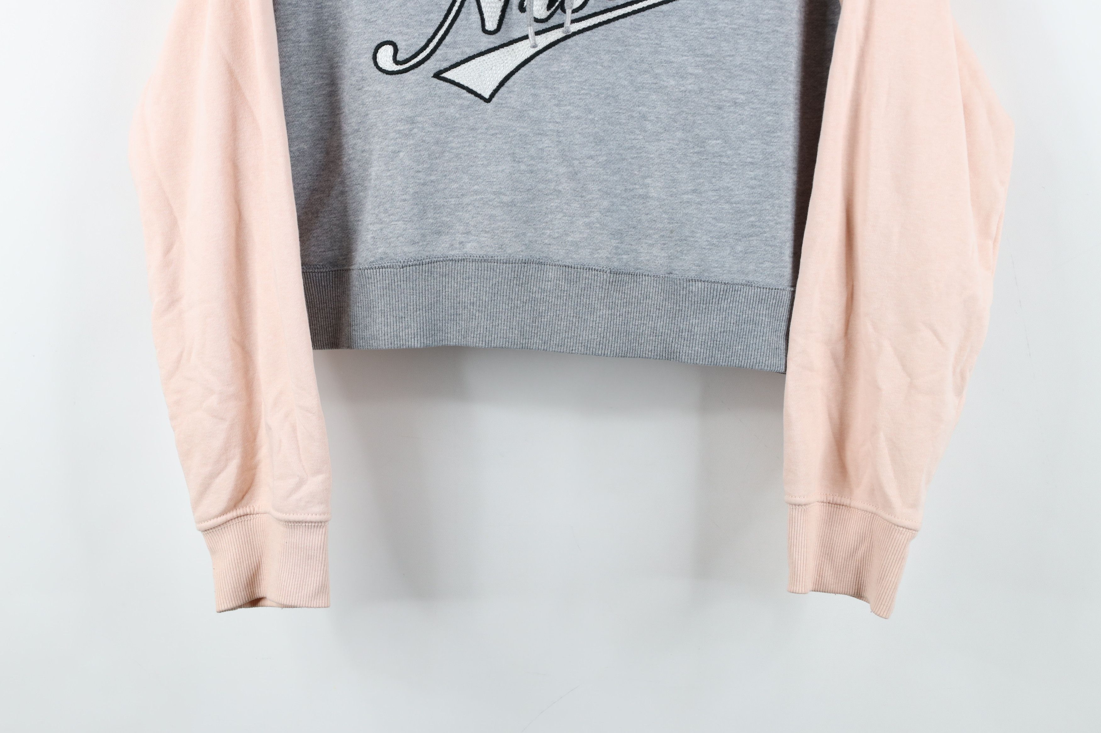 Nike Vintage Y2K Nike Stitch Script Spell Out Cropped Hoodie Gray Size L / US 10 / IT 46 - 3 Thumbnail