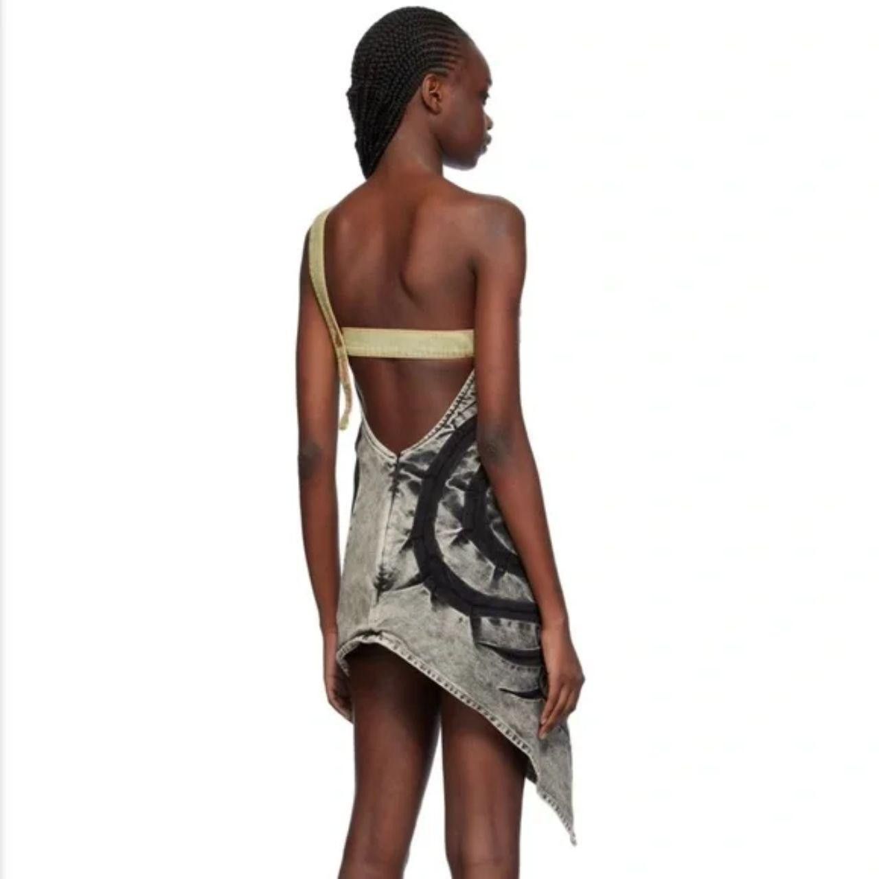 MASHA POPOVA Masha Popova Gray Heart Denim Ssense Minidress Size XS / US 0-2 / IT 36-38 - 4 Thumbnail