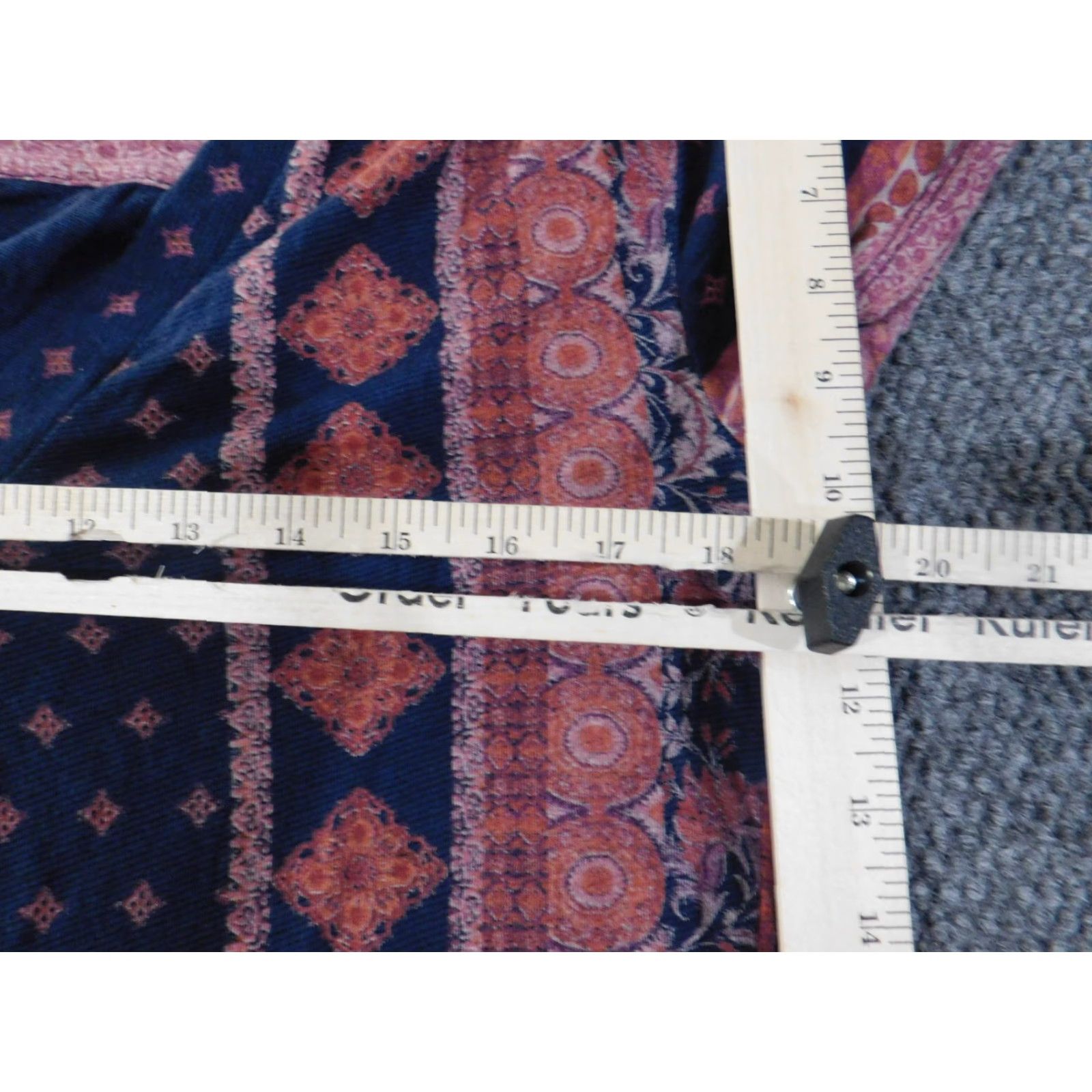 Lucky Brand Lucky Brand Blue Geometric Knit Pullover Cotton Linen Viscose Women Blouse Short Sleeve Round Neck Casual S Small Womens Regular Stretch Size S / US 4 / IT 40 - 5 Thumbnail