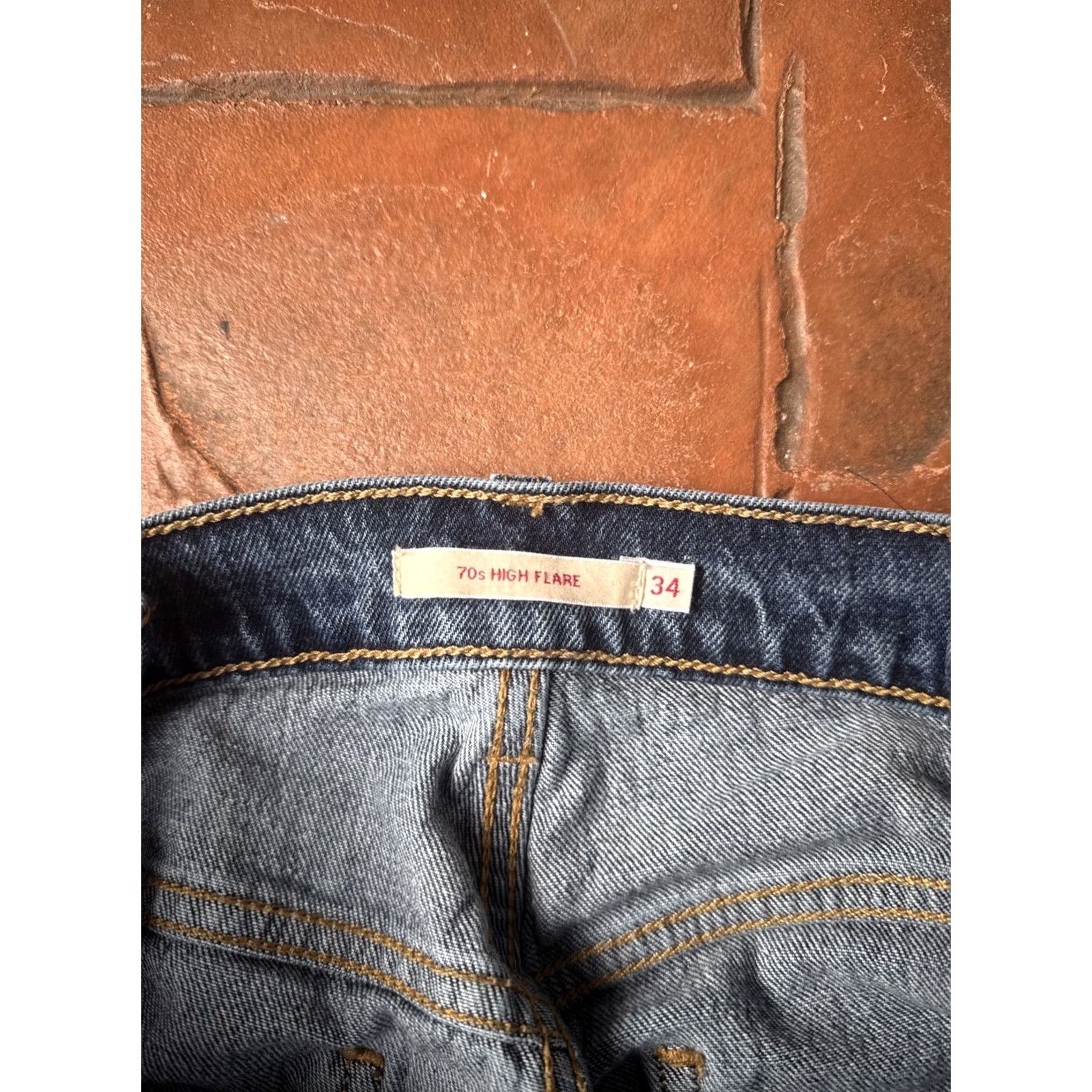 Levi's VINTAGE Levi's 70's High Flare Jeans Womens 34x30 Blue Denim Distressed Size 24" / US 00 / IT 34 - 2 Thumbnail