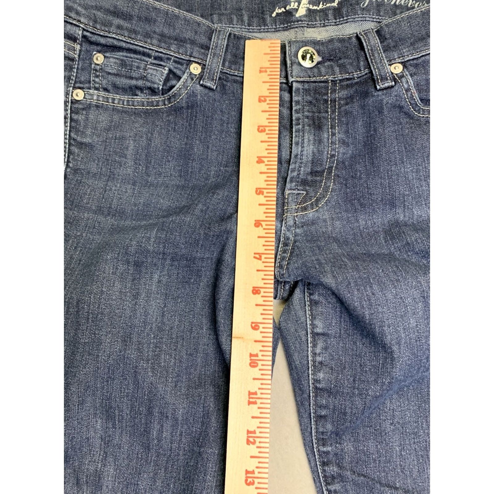 7 For All Mankind VINTAGE 7 For All Mankind Gwenevere Jeans Womens 28 Blue Skinny 5-Pocket Zipper Button Embroidered Logo Preppy Comfort Stretch Denim Size 28" / US 6 / IT 42 - 7 Thumbnail