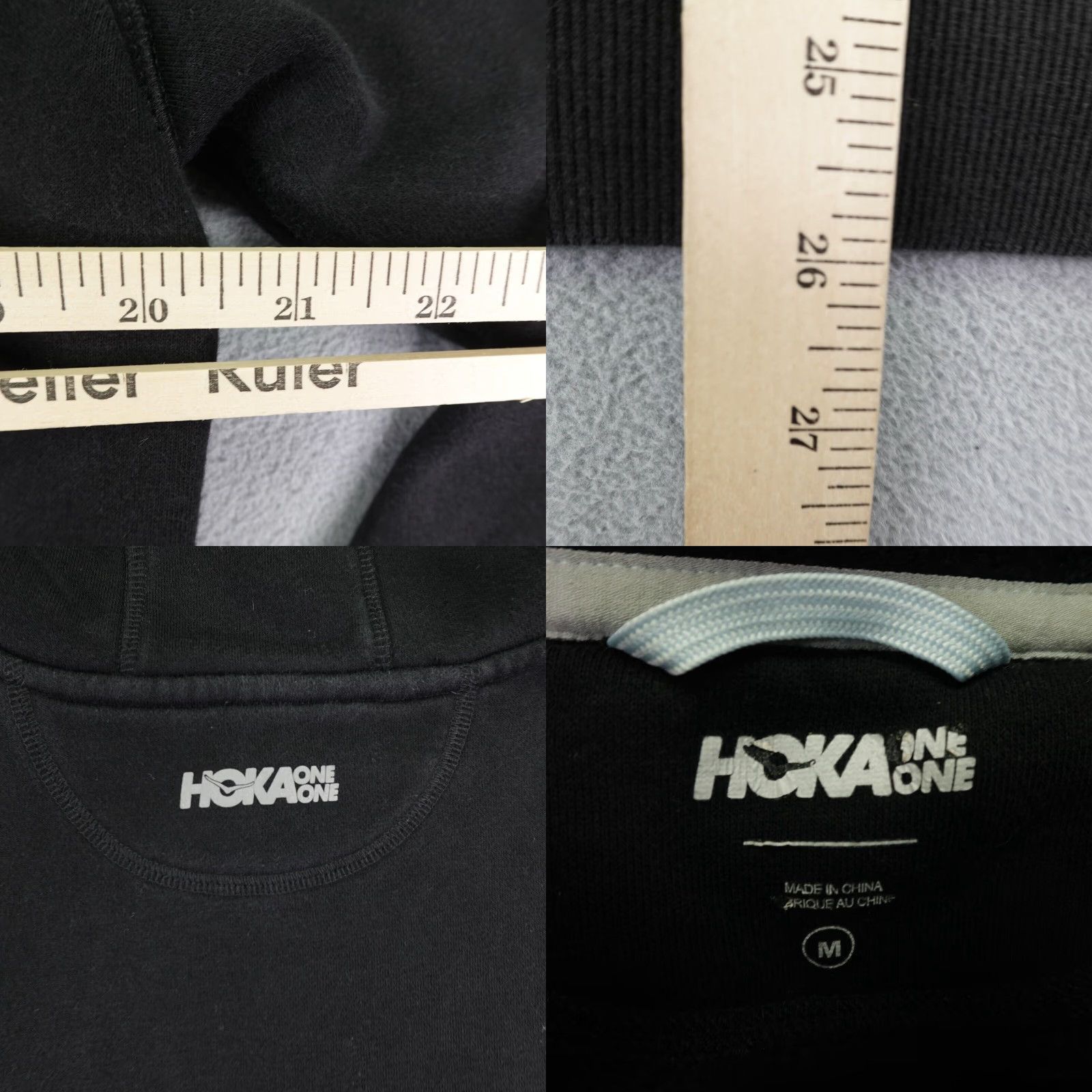 Vintage Hoka Hoodie Mens Medium Black Pullover Hoodie Running Sweatshirt Logo Pockets 90s Outdoor Sports Mens Size US M / EU 48-50 / 2 - 8 Thumbnail