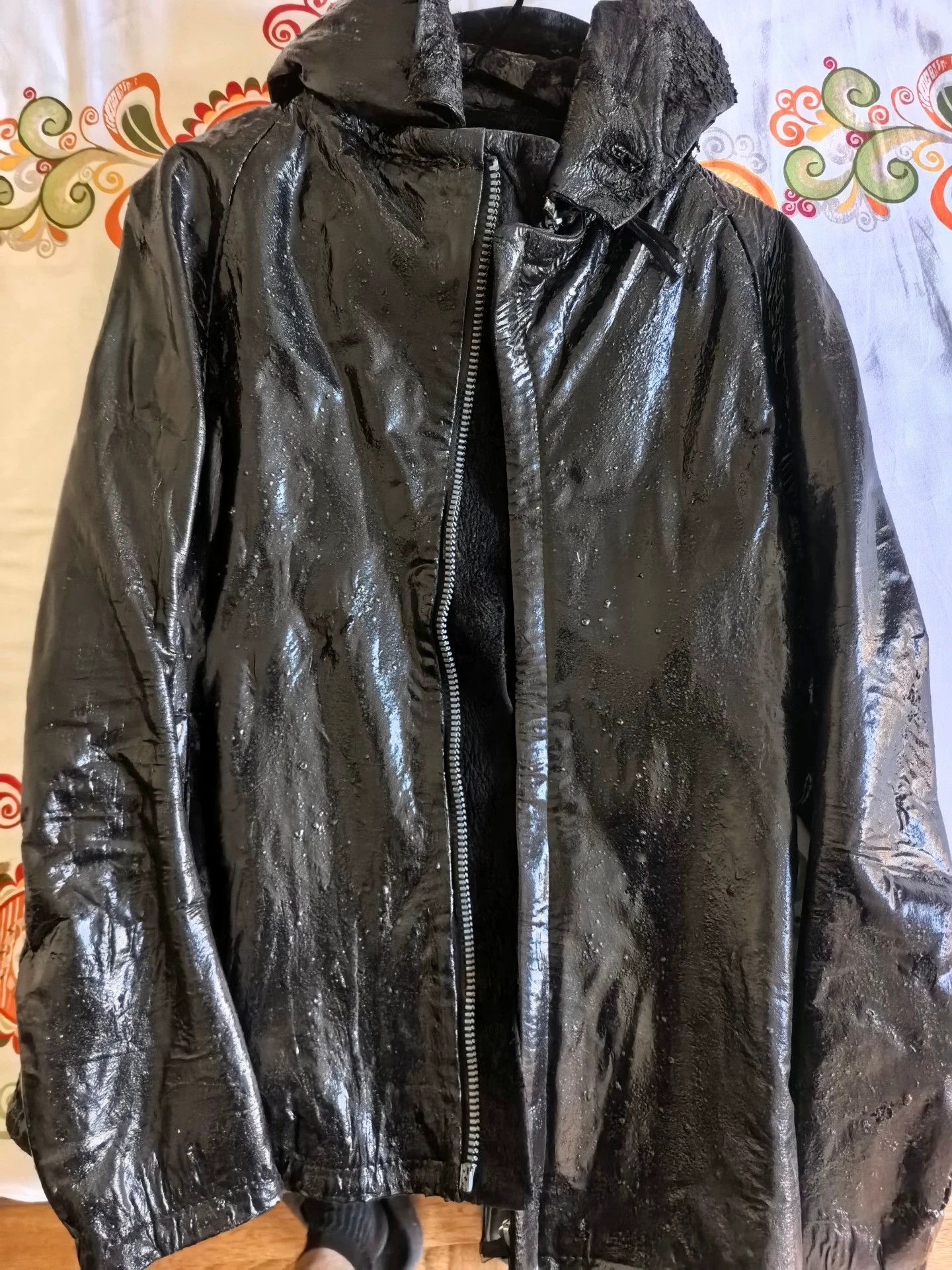 Boris Bidjan Saberi BBS Early Experimental J2 Paint Coated Leather Jacket M Size US M / EU 48-50 / 2 - 1 Thumbnail