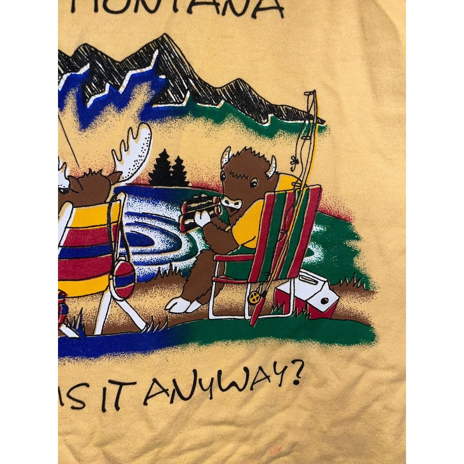 Vintage Vintage Montana Nature Shirt Moose Bear Animal Tee STAINED Size US L / EU 52-54 / 3 - 5 Thumbnail