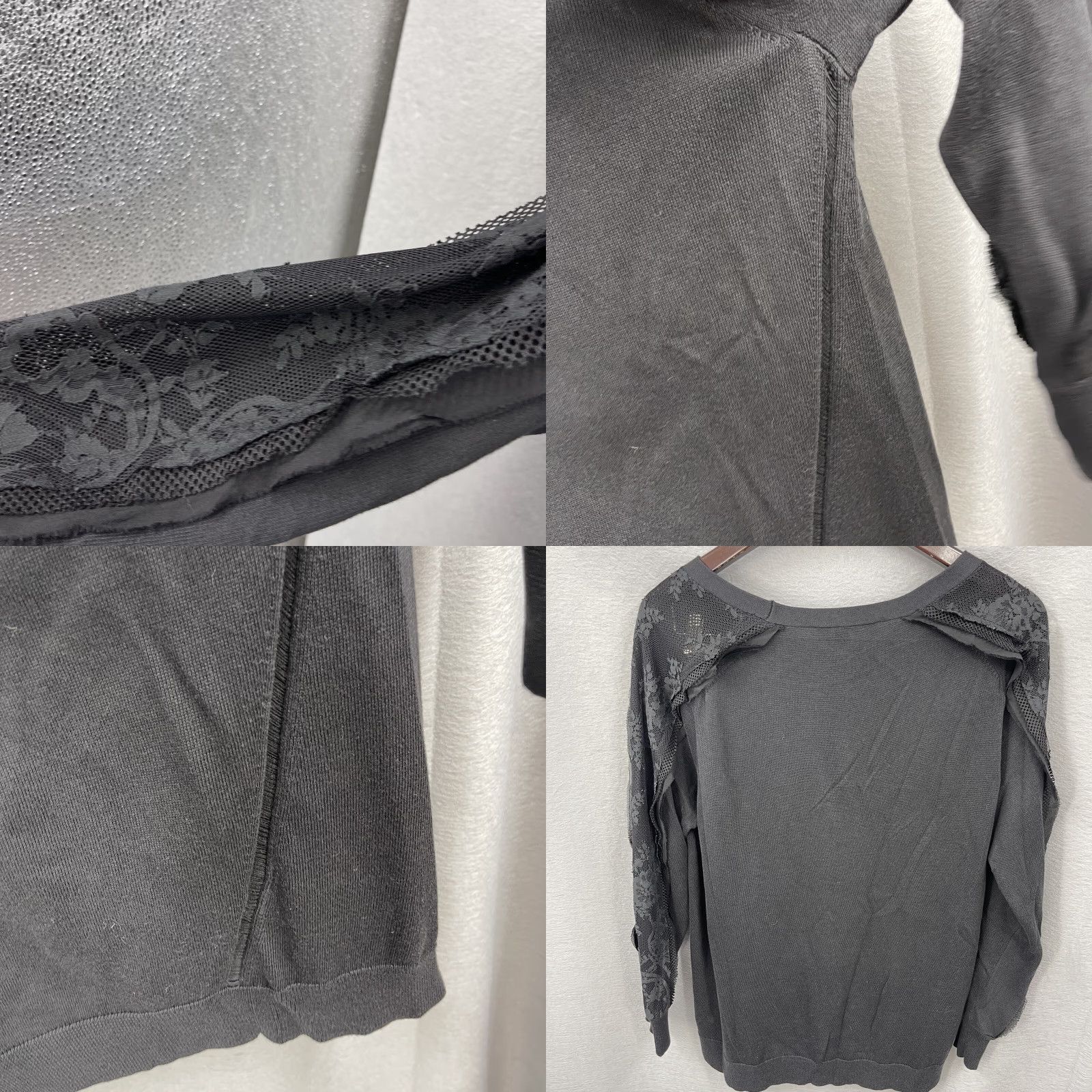 KOBI HALPERIN VINTAGE? (not vintage) Kobi Halperin Sweater Womens Large Lace Distressed Long Sleeve Knit Quiet Luxury Size L / US 10 / IT 46 - 8 Thumbnail