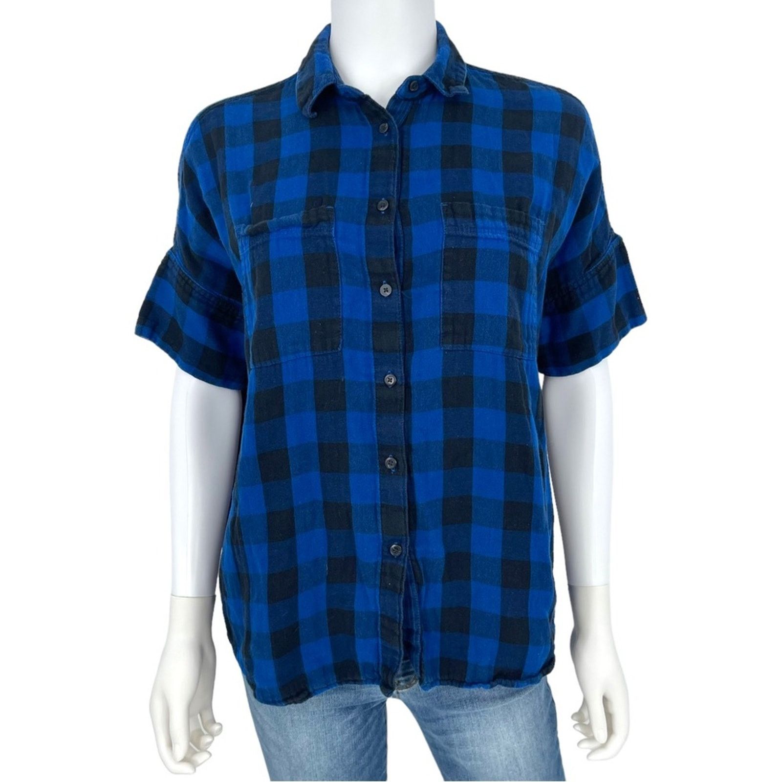 Madewell Madewell ButtonDown Flannel Courier Shirt Buffalo Blue Small Size S / US 4 / IT 40 - 2 Thumbnail