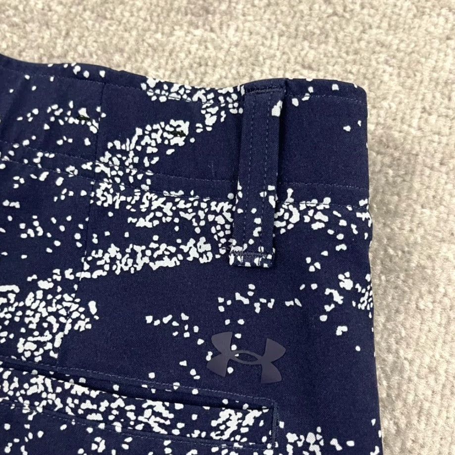 Under Armour Under Armour Mens Chino Shorts 30 / 9" Blue Geometric Printed Performance Golf Size US 30 / EU 46 - 4 Thumbnail