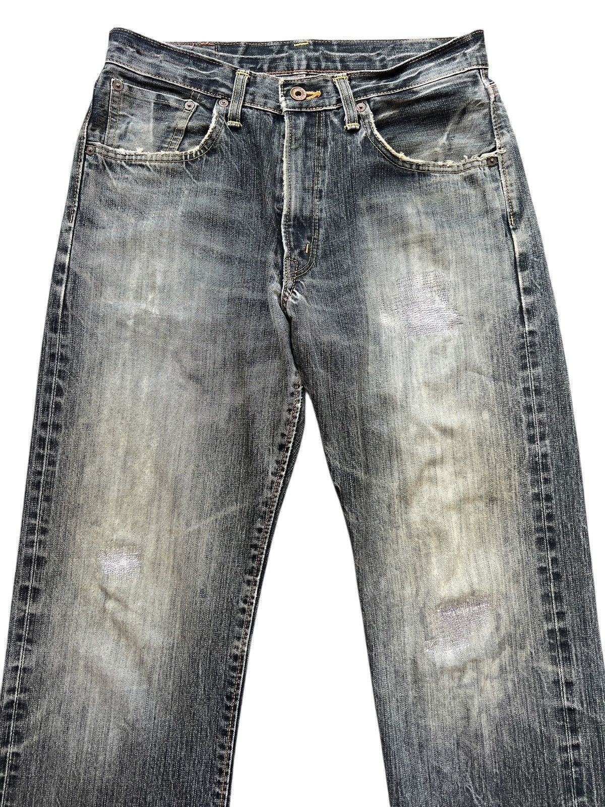 Edwin Vintage Edwin 505ZX Selvedge Distressed Denim Jeans 31x31 Size US 31 - 4 Thumbnail