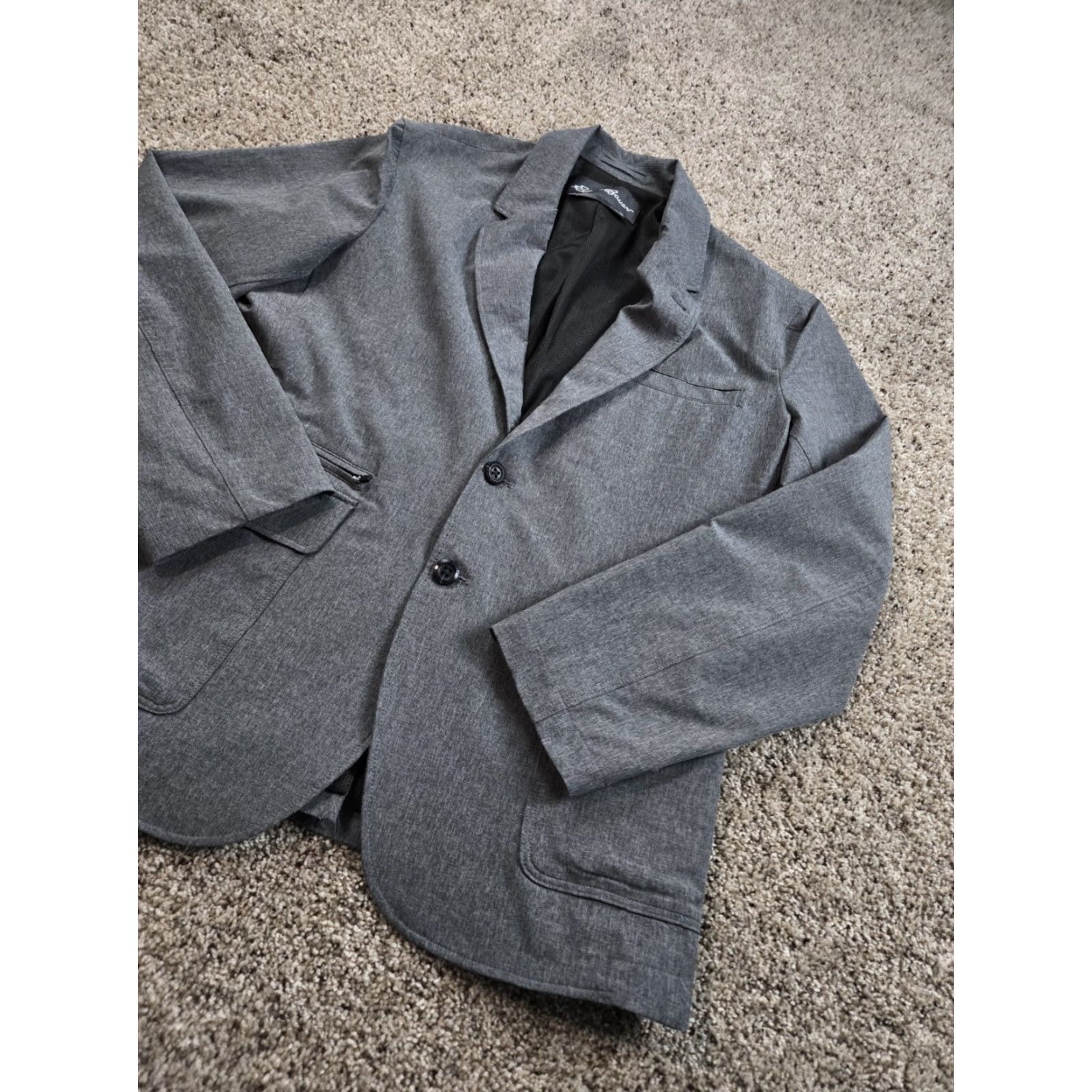 Eddie Bauer Eddie Bauer Blazer Mens 42 Gray Unstructured Stretch Pockets Two-Button Notch Lapel Single-Breasted Jacket Size 42R - 2 Thumbnail