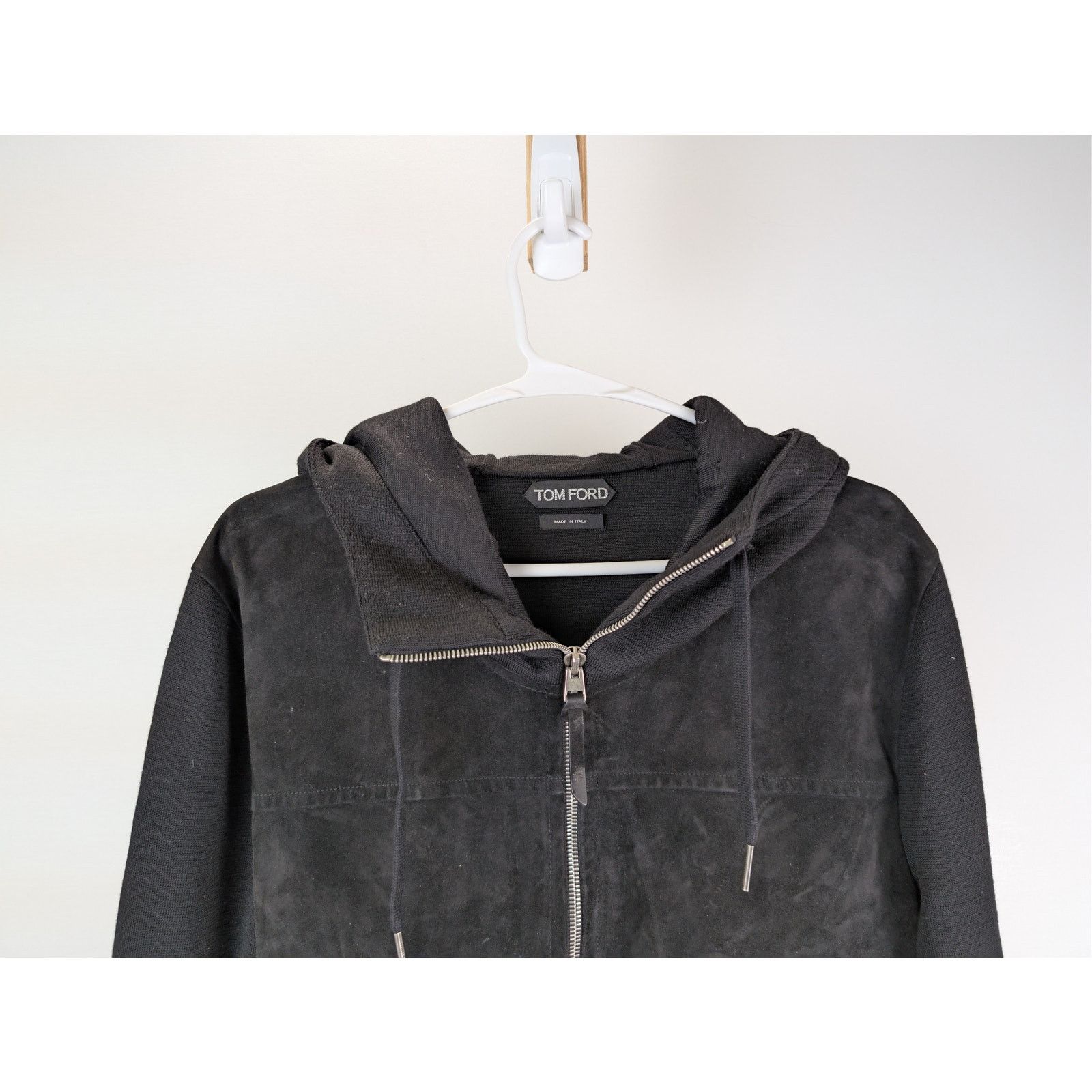 Tom Ford o1rshd1 CC20 Panelled Merino Wool and Suede Zip-Up Hoodie Size US M / EU 48-50 / 2 - 3 Thumbnail