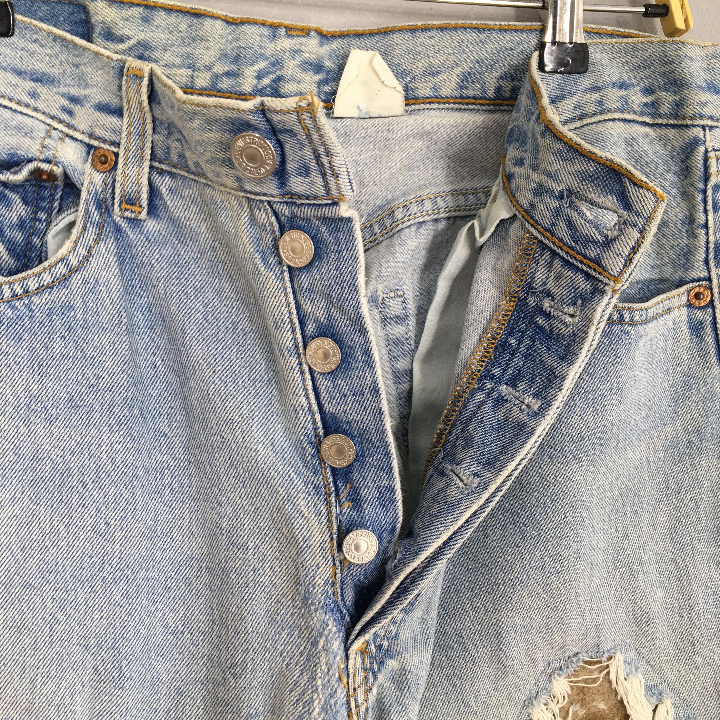 Levi's Size 31x29 Vintage 90s Levi's 501 Distressed Jeans S1576 Size US 31 - 6 Thumbnail