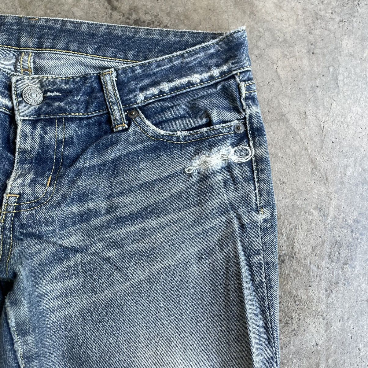 MOUSSY 🔥Vintage Moussy Stoned Washed Ripped Distress Flare Jeans Size 31" - 8 Thumbnail