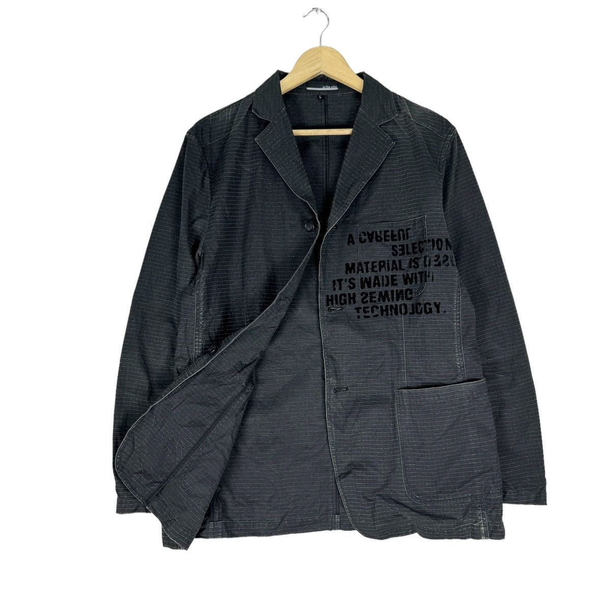 In The Attic ⚡️IN THE ATTIC STRIPED WORD ART COAT JACKET Size US L / EU 52-54 / 3 - 1 Thumbnail