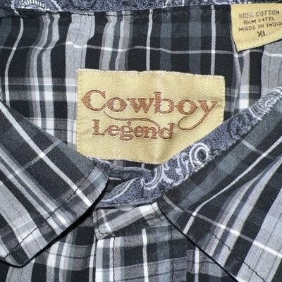 Other Cowboy Legend Shirt Men's XL Black Long Sleeve Pearl Snap Co Size US XL / EU 56 / 4 - 4 Thumbnail