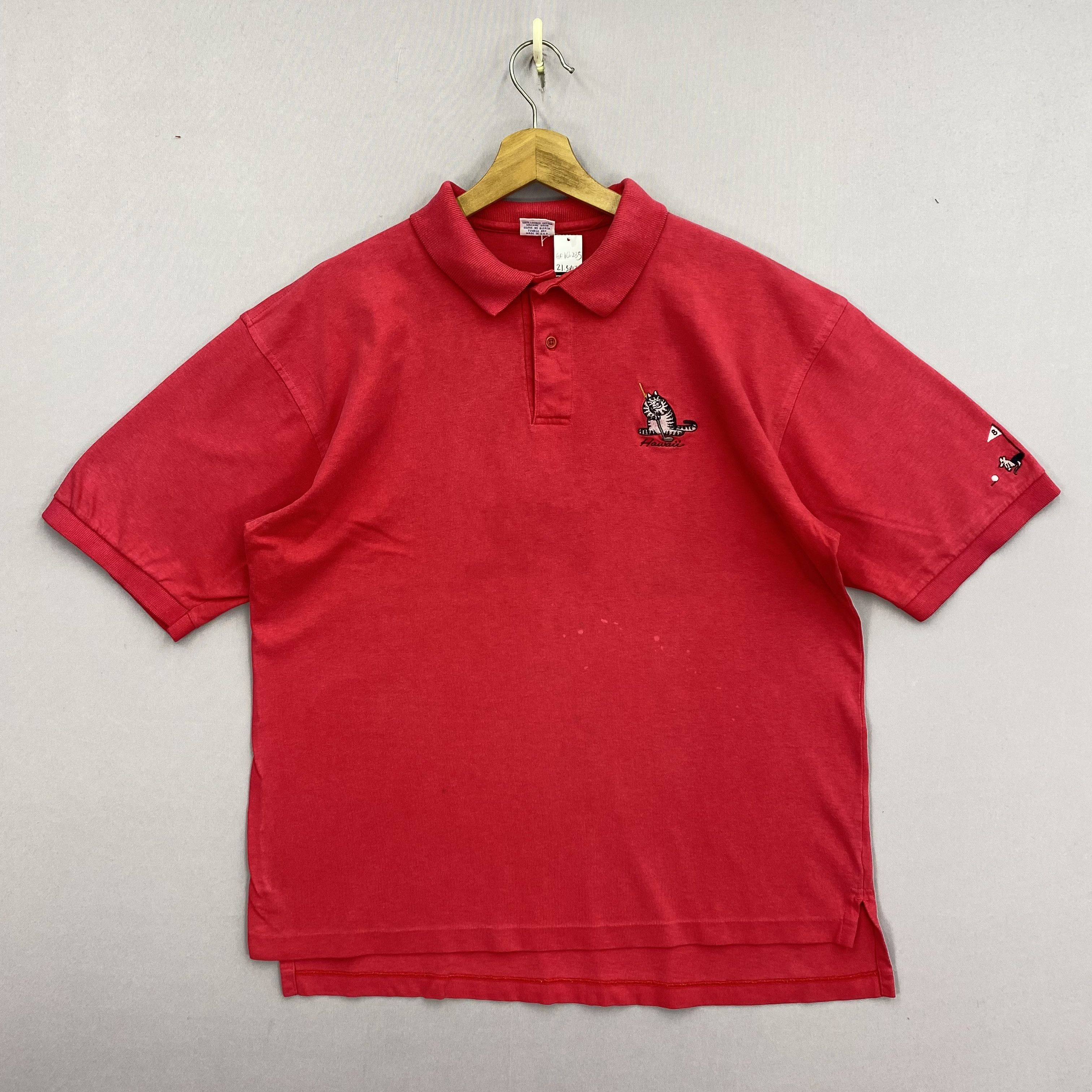Vintage Vintage 70s Crazy Shirts Polo Tee Hawaii BKLiban T-Shirt Size US L / EU 52-54 / 3 - 1 Thumbnail