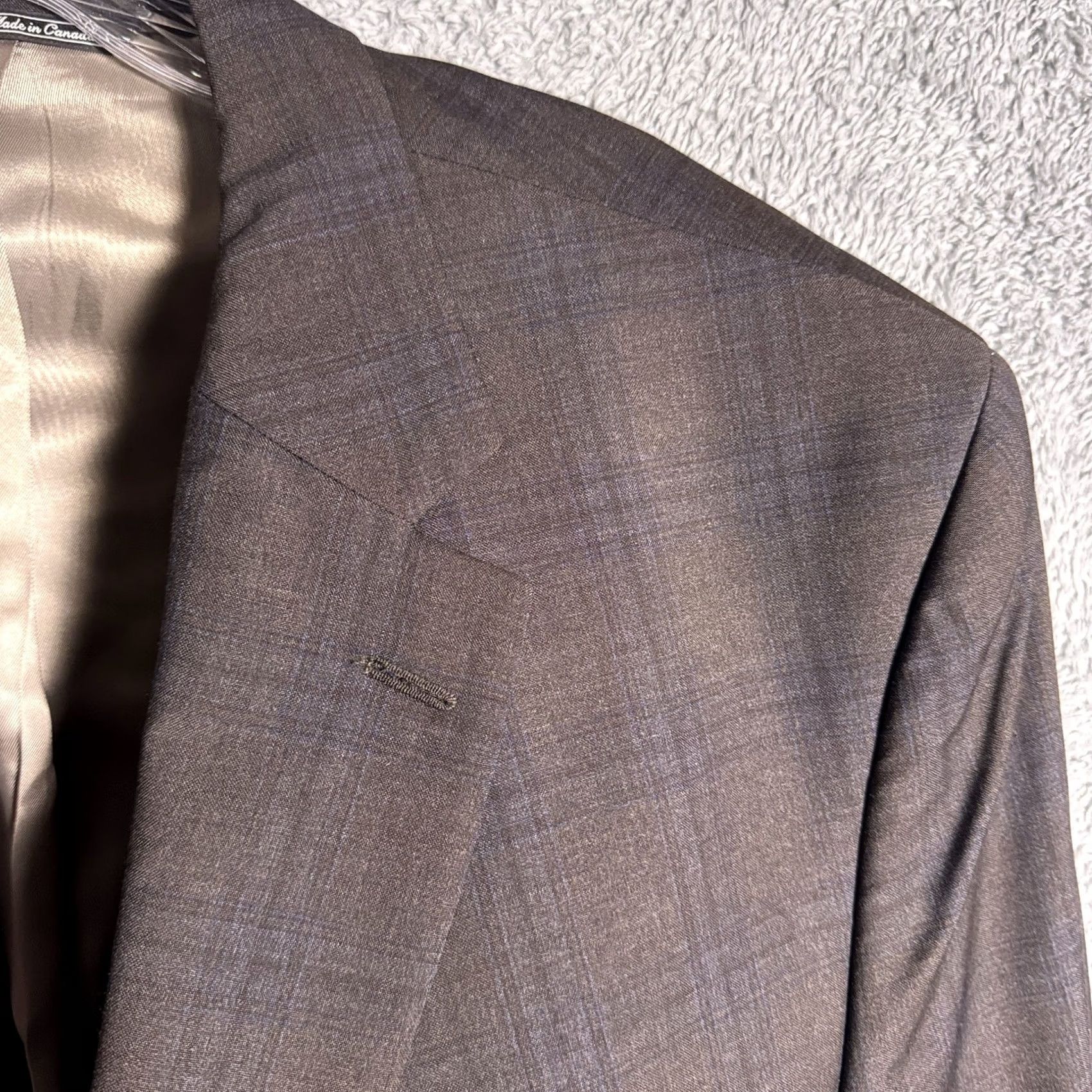 Jack Victor Jack Victor Sport Coat Men 48L Blazer Wool Windowpane CT Vimy Super 110s Size 48R - 3 Thumbnail