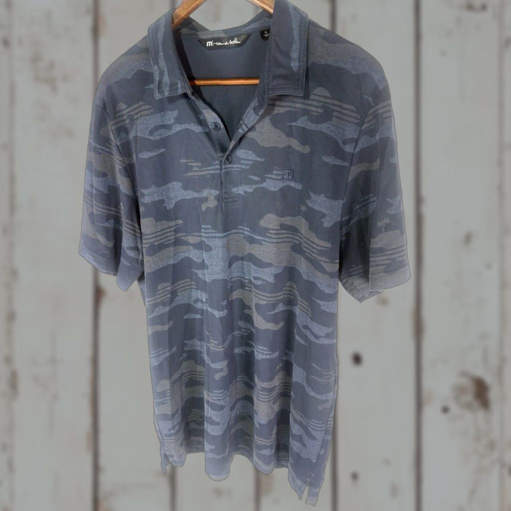 TravisMathew Travis Mathew’s Blue/Multi Pima Cotton 1/4 Button Polo Men’s Size XL Size US XL / EU 56 / 4 - 1 Thumbnail