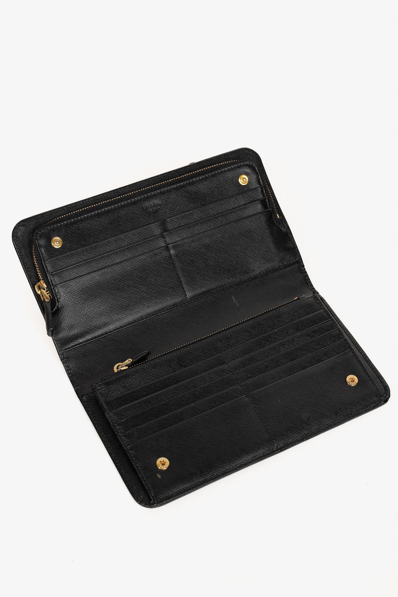 Prada Prada Large Black Saffiano Leather Wallet Size ONE SIZE - 9 Thumbnail