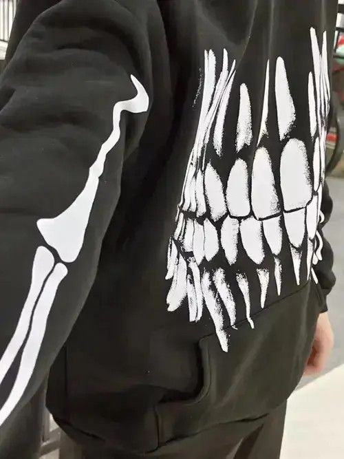 Other Y2K Oversized Bones Print Hoodies Size US L / EU 52-54 / 3 - 4 Thumbnail