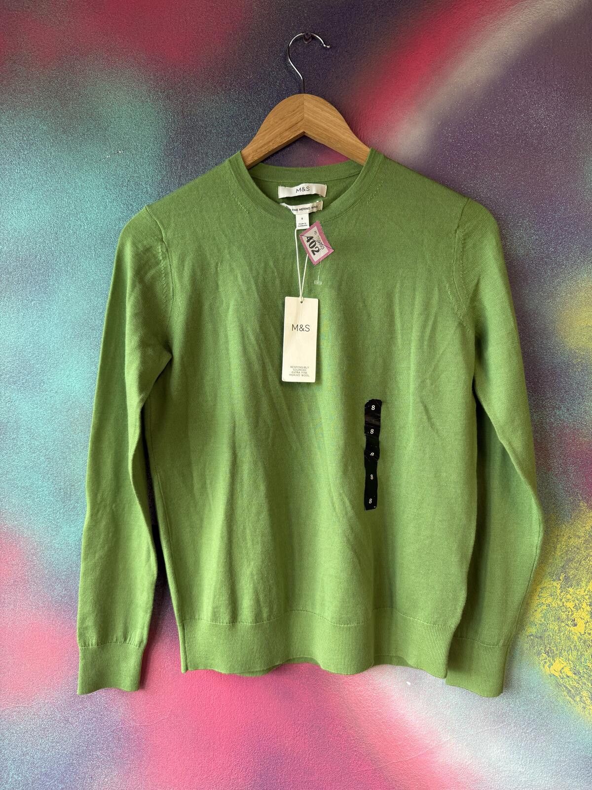 Other M&S Pure Merino Wool-crew neck jumper -acid lime green Size US M / EU 48-50 / 2 - 1 Thumbnail
