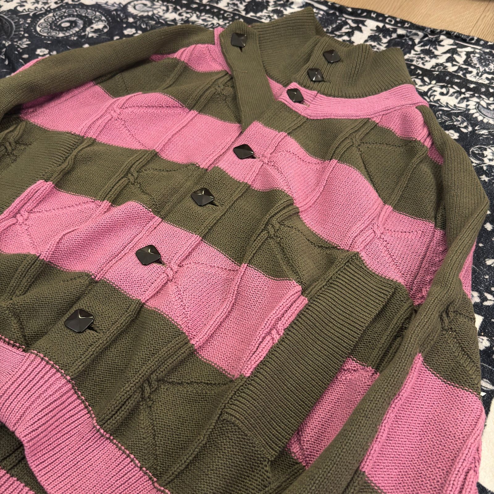 Kiko Kostadinov Kiko Kostadinov Pink & Khaki Merli Cardigan Size US L / EU 52-54 / 3 - 2 Thumbnail